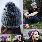 Image of Faux Knit Ladies Slouch hat (pdf #83)