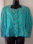 Image of Vintage Turquoise Peplum Blazer sz 14