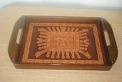 Image of Vintage Tray with Inlaid Leather Detailing
