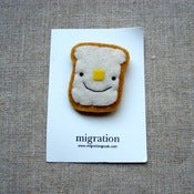 Image of buttered toast magnet // choose happy, sad or meh
