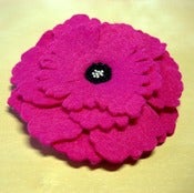 Image of hot pink peony brooch/clip 