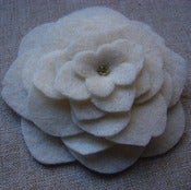 Image of XL tea rose // ivory brooch