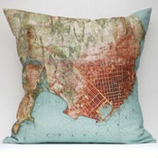 Image of Vintage SAN FRANCISCO #2 Map Pillow, Made to Order 18"x18" Cover