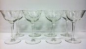 Image of Set of 8 Tall Etched Glasses