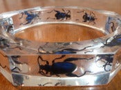 Image of Octagon resin bracelet featuring 'Fergus the Frog beetle '- blue