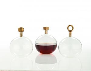 Image of Glass Decanters with Brass Stoppers