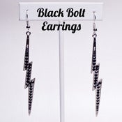 Image of Black Bolt Earrings