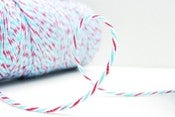 Image of New Firecraker Aqua Blue and Cherry Red Timeless Twine