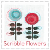 Image of Scribble Flowers - Mini Cross Stitch Kit