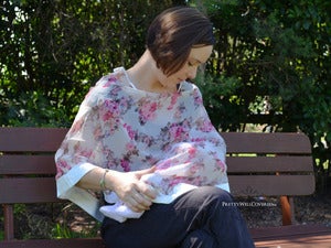 Image of Pretty Well Covered Vintage Rose Breastfeeding Coverlet / Maternity Top / Nursing Cover