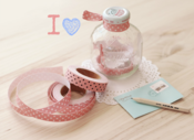 Image of Fabric Tape dots "rosa y blanco"