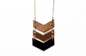 Image of Triple chevron necklace - Black