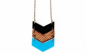 Image of Triple chevron necklace - Blue