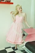 Image of Double Layer Pink Prom Dress