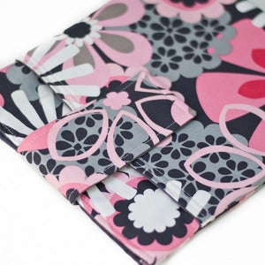Image of iPad/Tablet/E-Reader Sleeve: Pink Gray Flower Shower