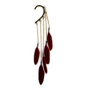 Image of Burgundy dangle feather ear cuff