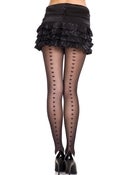 Image of Nylon Sheer panty hose with love hearts-7279