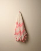 Image of SALE Vintage pink and white crochet blanket