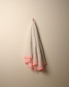 Image of SALE Vintage neon pink tipped crochet blanket