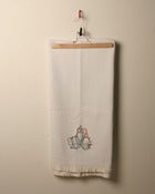 Image of SALE Vintage cotton blanket with ABC applique