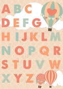 Image of Hot Air Balloon Childrens Alphabet Art Poster Print Chart