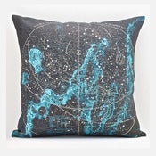 Image of Vintage SUMMER STARS OVER THE BAY Map Pillow, Made to Order 18" x18" Cover