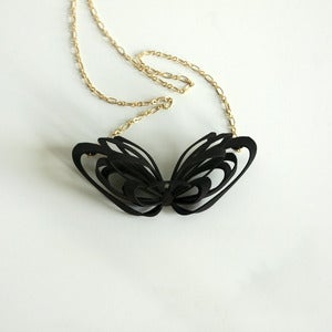 Image of Ribbon Necklace Black