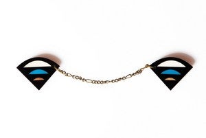 Image of Geo collar brooches - Black