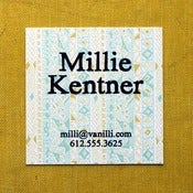 Image of Square Calling Cards-Rude Boy print in Yellow Ochre and Aqua