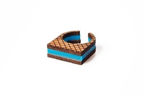 Image of Geometric block ring - Blue