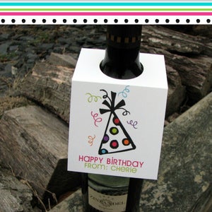 Image of Happy Birthday Personalized Wine Tags