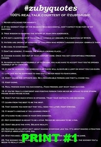Image of #ZubyQuotes Poster (2 prints available)