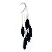 Image of Black dangle feather ear cuff