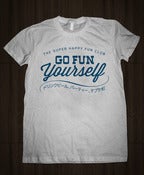 Image of Go Fun Yourself Shirt - Blue on Grey