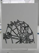Image of Ferris Wheel Linoleum Block Print