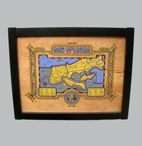 Image of new orleans map - framed