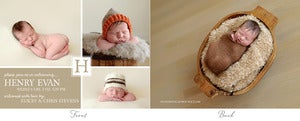 Image of Simply Clean Birth Announcement Template 9