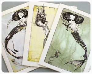 Image of 3 Mermaid Cards by the Filigree