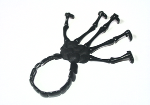 Image of Quirky Strange Black Hand Bone Skull Skeleton Ring Bracelet