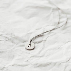 Image of Custom Made Embossed Letter Pendant Necklace