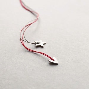 Image of Tiny Star + Tiny Heart Necklace