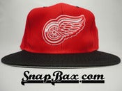 Image of Vintage Deadstock Red Wings Logo 7 Twill Snapback Hat Cap