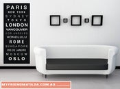 Image of Vinyl Wall Decal Sticker Subway Bus Roll Famous City Destination