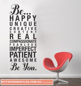 Image of Vinyl Wall Decal Sticker Life Rules - Be You