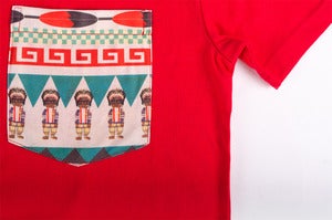 Image of NATIVE SILK POCKET Tee Red 