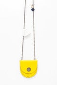 Image of Tiny Yellow & White Leather Locket