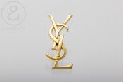 Image of YSL Pin 1.25" gold :: Vintage Accessories