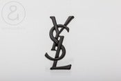 Image of YSL pin 1.25" black ::: Vintage Accessories