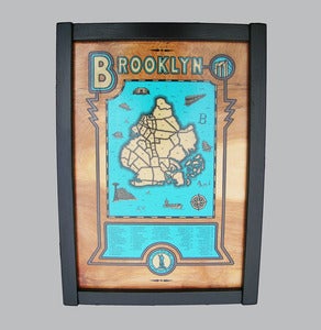 Image of brooklyn map - framed