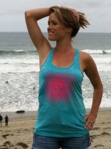 Image of Buddha - burnout racerback tank top - teal